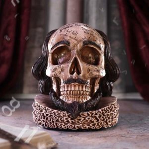 Nemesis Now©  Shakespeare's Legacy Skull  Head (16cm) (Bone/Brown)