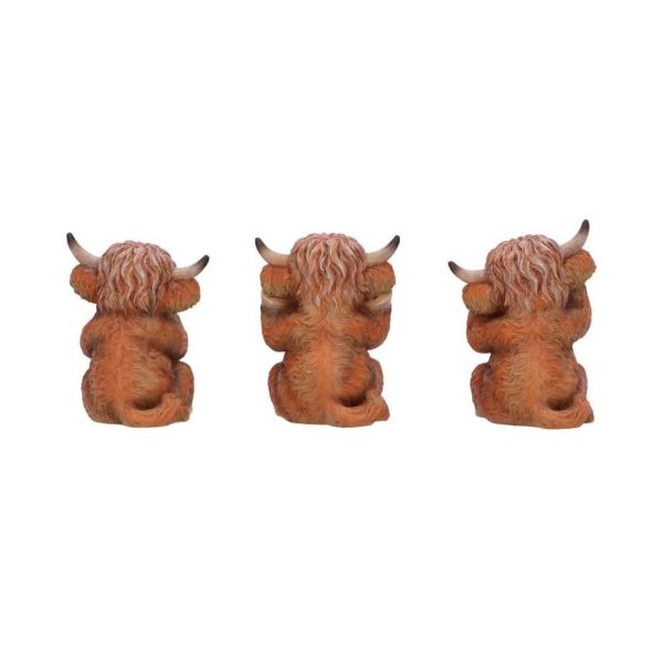 Nemesis Now© "Three Wise Highland Cows" Cow Figurines (9.6cm) (Brown) - Image 7