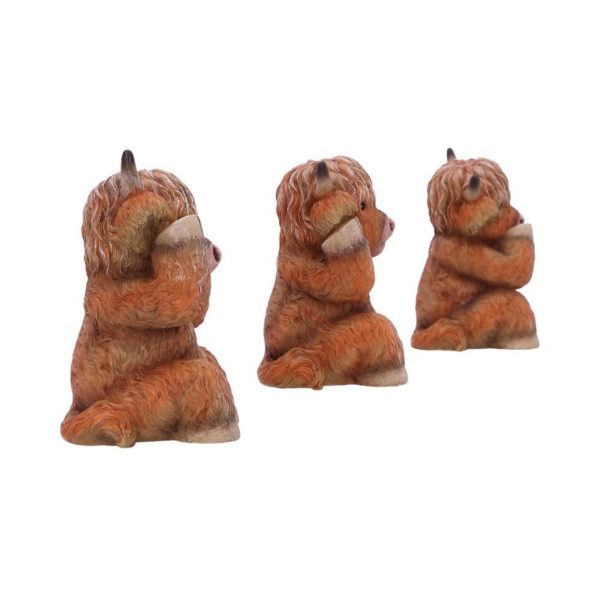 Nemesis Now© "Three Wise Highland Cows" Cow Figurines (9.6cm) (Brown) - Image 6