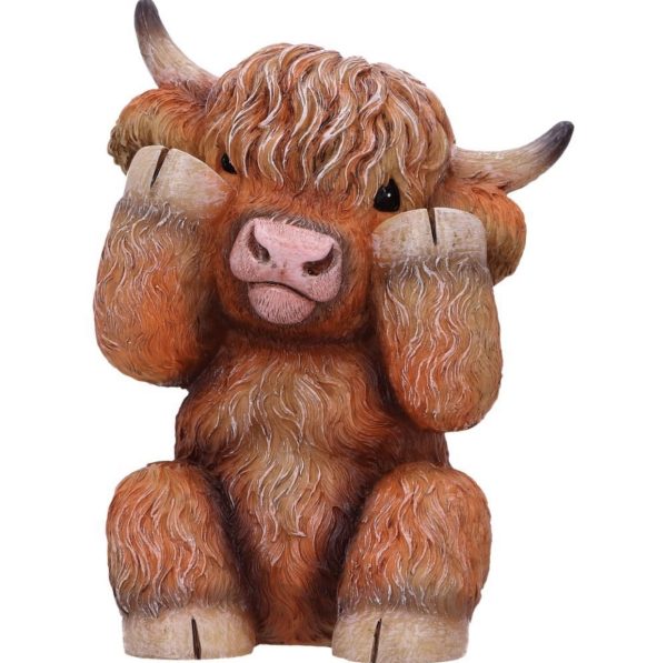 Nemesis Now© "Three Wise Highland Cows" Cow Figurines (9.6cm) (Brown) - Image 5