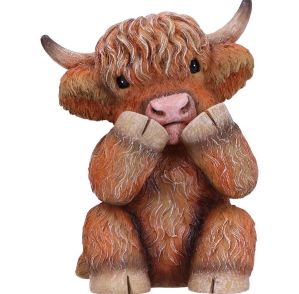 Nemesis Now© "Three Wise Highland Cows" Cow Figurines (9.6cm) (Brown) - Image 4