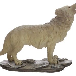 WOLF36 Protector of the North Moonlight Protector Wolf “Howling” Ornament Statue Figurine (10.5cm)