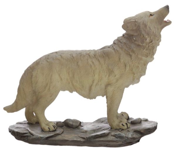 WOLF36 Protector of the North Moonlight Protector Wolf “Howling” Ornament Statue Figurine (10.5cm)