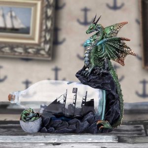 Nemesis Now©  The Adventure Dragon Bottle With Ship Inside Statue Ornament Figurine (22cm)