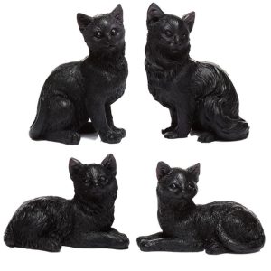 WS159 Black Sofa Cat Ornament Statue Figures (Black) (3cm)