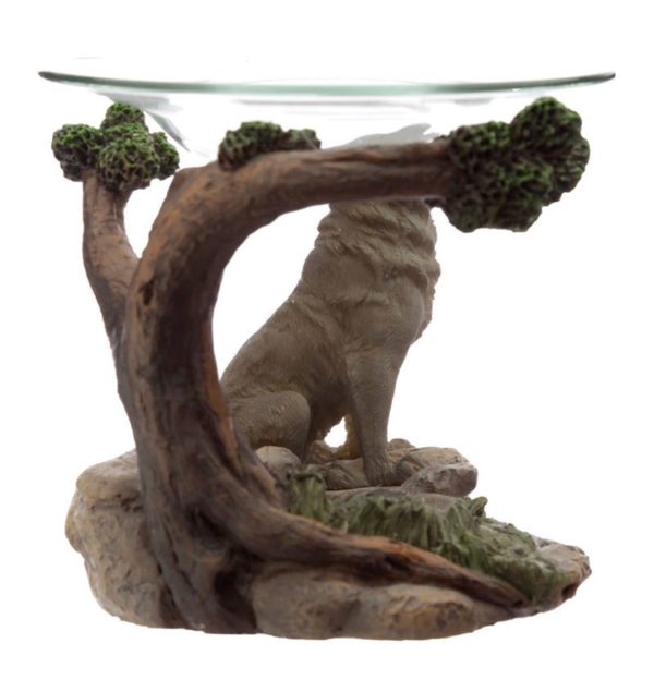 WOLF44 Protector of the North Spirit of the Forest Wolf Oil Burner (10cm) (Grey/Forest/Stone) - Image 2