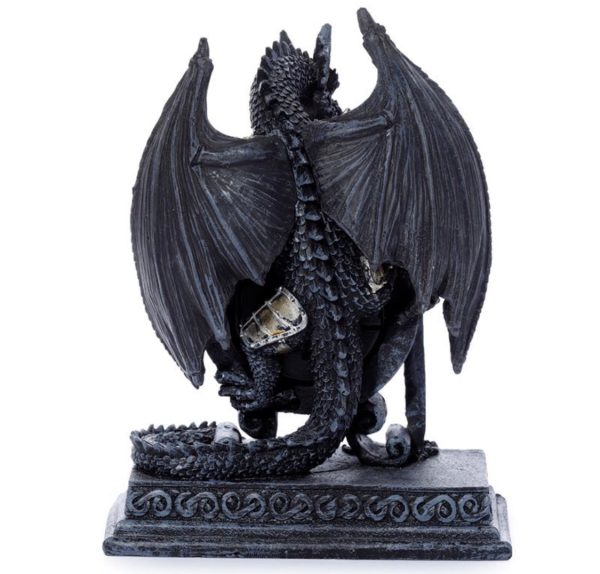 Gothic Style Dragon in Armour Mantle With Sword Clock (20cm) (Black/Gold) - Image 7