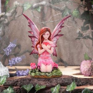 Nemesis Now©  “Corissa Fairy Love Heart And Roses” Statue Figurine Ornament (17cm) (Pink)