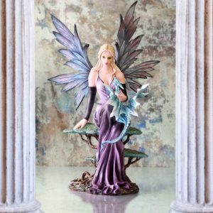 Nemesis Now© Elvie  Spring Fairy with Dragon Figurine (56cm) (Purple/Turquoise)