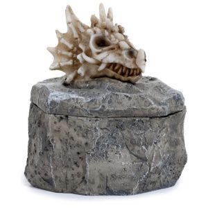 Shadows of Darkness Dragon Gothic Skull Trinket Storage Box (9cm) (Bone/Grey)