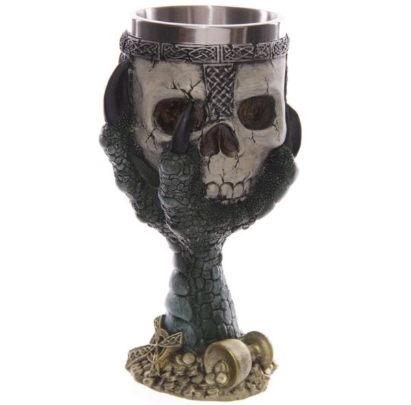 SK203 Dragons Claw & Warrior Skull Goblet (18cm) (Removable Stainless Cup) - Image 3