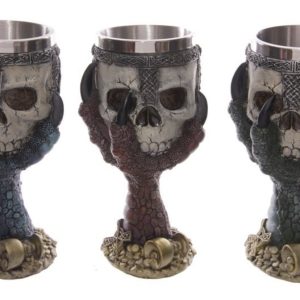 SK203 Dragons Claw & Warrior Skull Goblet (18cm) (Removable Stainless Cup)