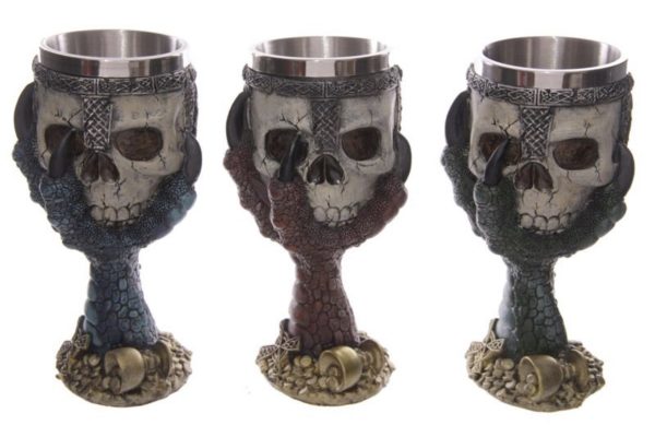 SK203 Dragons Claw & Warrior Skull Goblet (18cm) (Removable Stainless Cup)