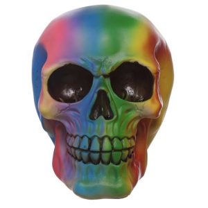 SK293 Rainbow Skull Decoration Ornament (12cm)