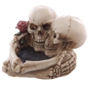 img_6736 SK176 Skull Couple Love Heart Rose Ashtray (Bone/Roses) (7.5cm)