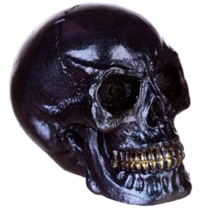 SK288 Iridescent Skull Head Gold Teeth Metallic Style Finish (Small) (5cm) (Purple)