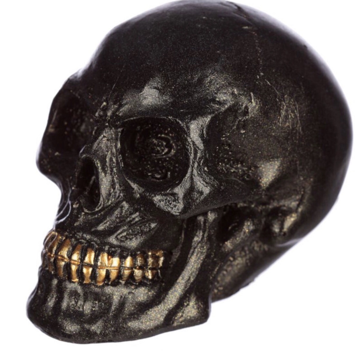 SK288 Iridescent Skull Head Gold Teeth Metallic Style Finish (Small) (5cm) (Gold)