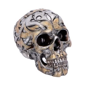 Nemesis Now© Tribal Traditions Large Metallic Skull Ornament (19.5cm) (Silver/Gold)