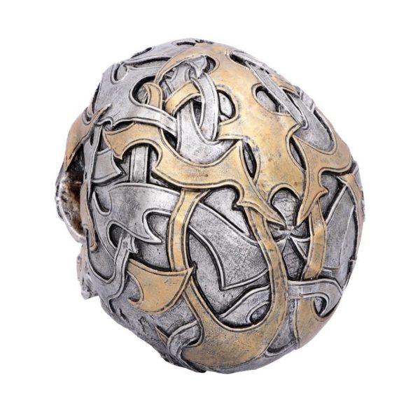 Nemesis Now© Tribal Traditions Large Metallic Skull Ornament (19.5cm) (Silver/Gold) - Image 3