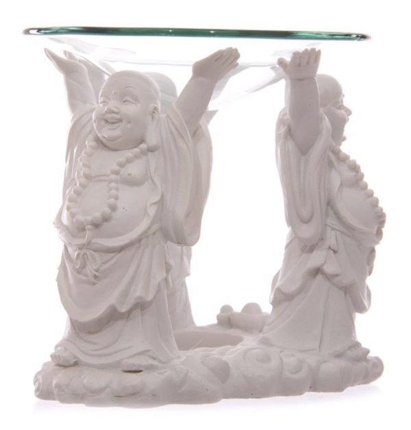 White Laughing Buddha Oil & Wax Melt Burner (11cm) - Image 3