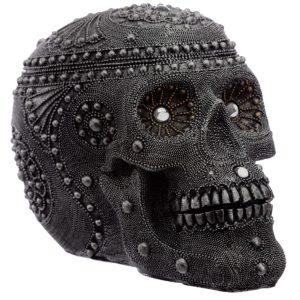 Skull Head Diamanté Beaded SK297 BATCH33 (Grey) (Large) (15cm)