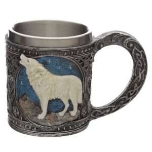 Lisa Parker© Wolf Tankard Mug “Protector Of The North” Wolf Collection(10cm)