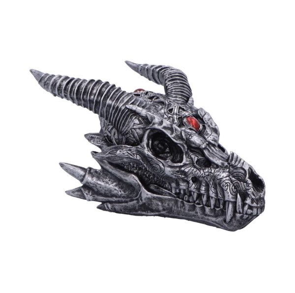 Nemesis Now©  "Tribal Flame" Jewelled Dragon Skull Head (21.5cm) - Image 4