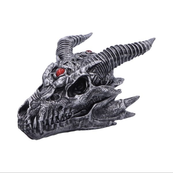 Nemesis Now©  "Tribal Flame" Jewelled Dragon Skull Head (21.5cm) - Image 2