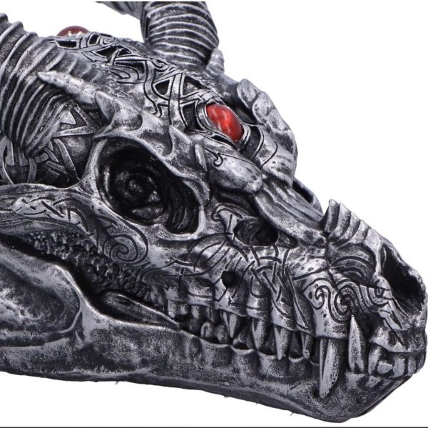 Nemesis Now©  "Tribal Flame" Jewelled Dragon Skull Head (21.5cm) - Image 6