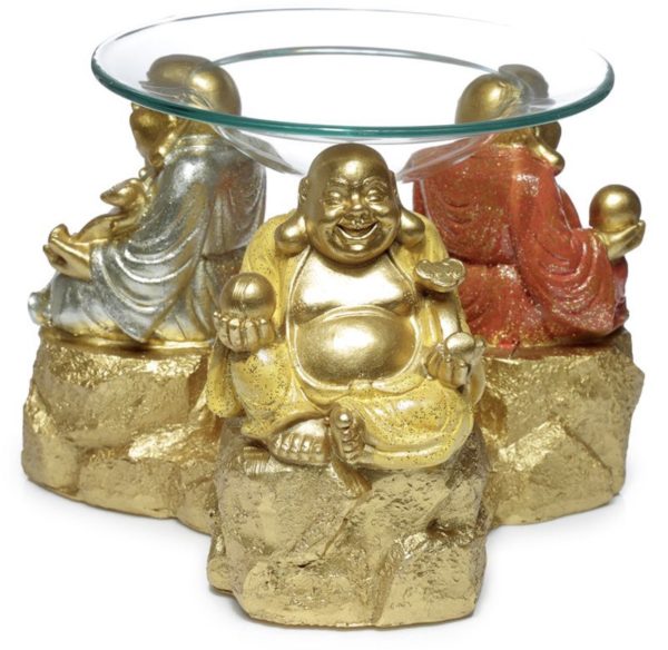 Lucky Glitter Laughing Chinese Buddha Oil & Wax Melt Burner (11cm) - Image 5
