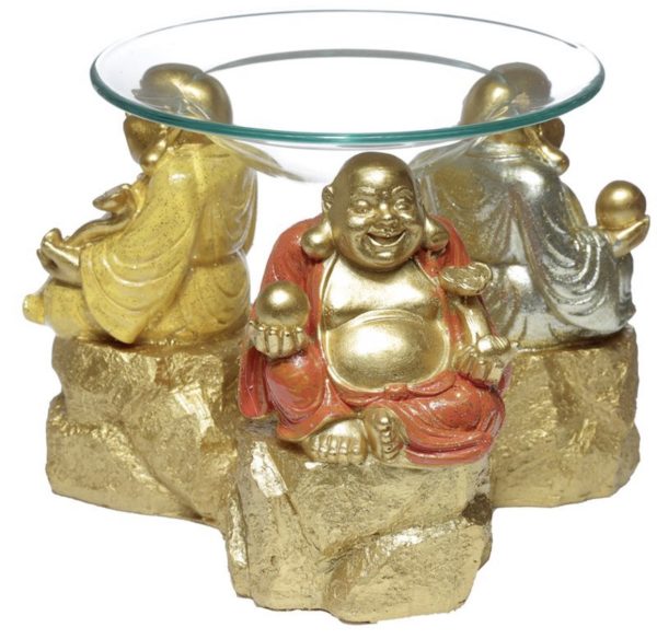 Lucky Glitter Laughing Chinese Buddha Oil & Wax Melt Burner (11cm) - Image 4