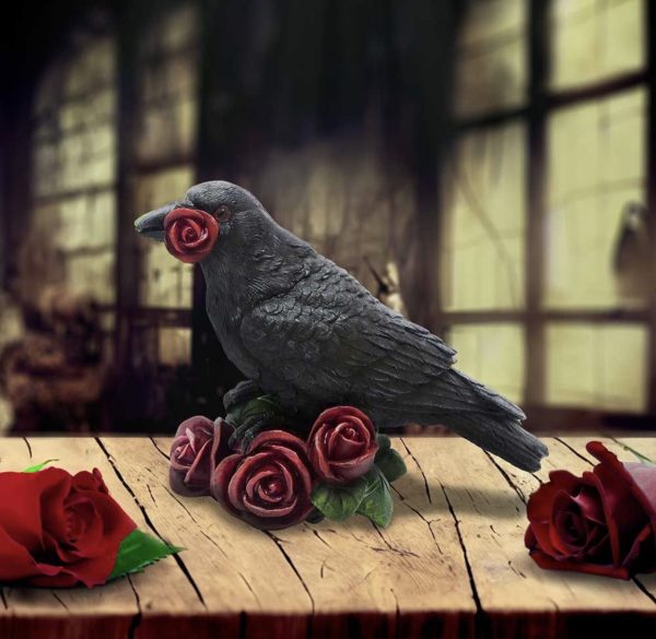 Nemesis Now©  "Rose of the Raven" Raven Stood on Roses (14cm)
