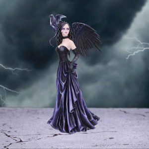 Nemesis Now© "Fia" Dragonling Fairy Companion Gothic Figurine (Black/Purple) (66.6cm)