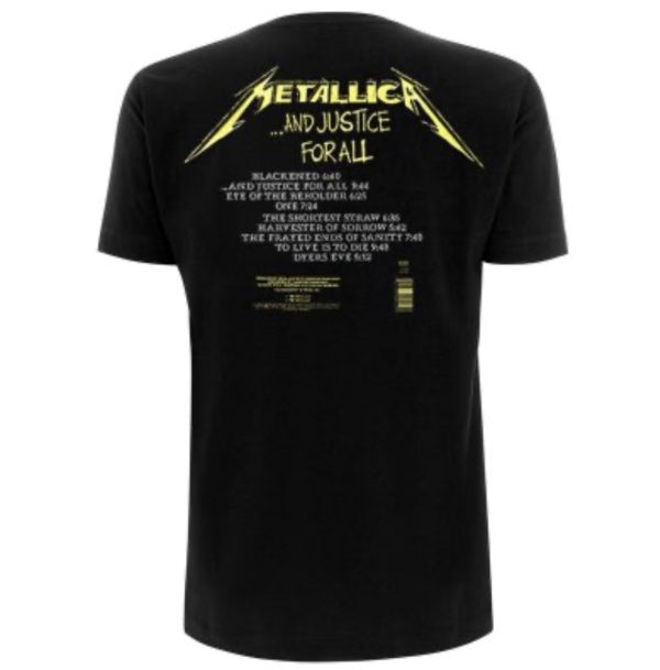 Metallica© - And Justice For All Tracks Band T-shirt (Unisex) (Black) - Image 2