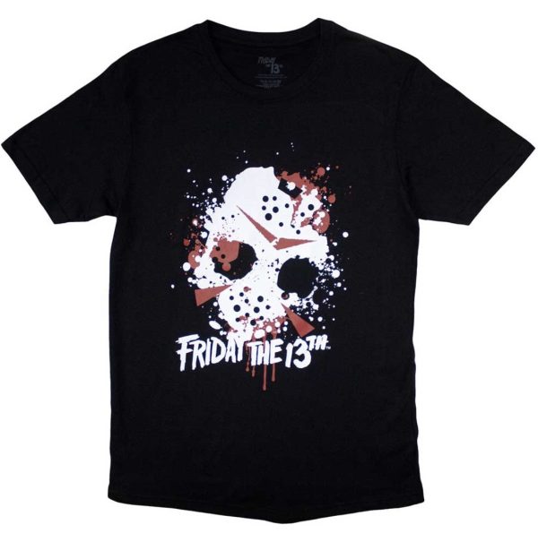Warner Bros© Friday the 13th© Blood Splat Horror Movie T-shirt (Unisex) (Black)