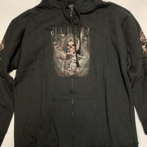 Gothic Designs Hoodie Grim Reaper Cave Of Skull Dungeon Warrior (Double Side)(Zip - Up Hoodie)