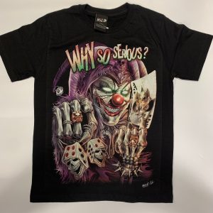 Gothic Designs Jester And Clown Card And Dice Dealer “Why So Serious” Gothic T-shirt (Double Side)