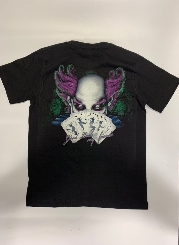 Gothic Designs Joker Style Clown Card Dealer Crazy "Why So Serious?” Gothic T-shirt (Double Sided) - Image 2