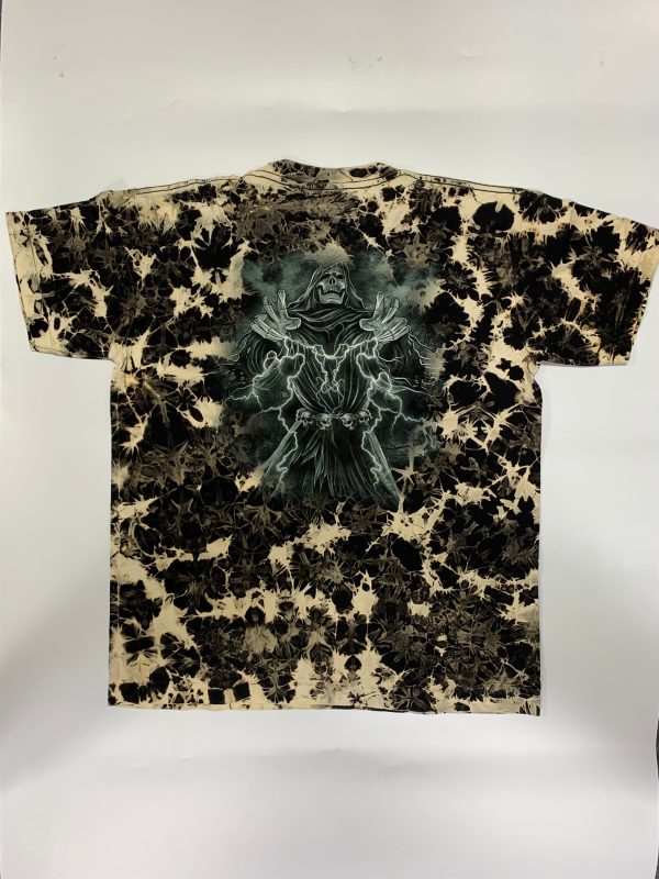 Gothic Designs Grim Reaper With Scythe Lightning Dungeon Gothic T-shirt (Double Sided) (Tie-Dye) - Image 2
