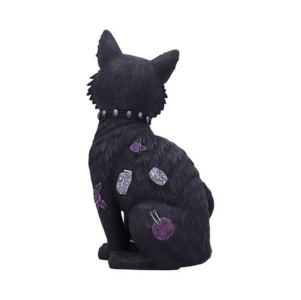Nemesis Now©  “Bad To The Bone” Cat With Tattoo Patterns, Roses, Milk Ornaments (22cm) - Image 6