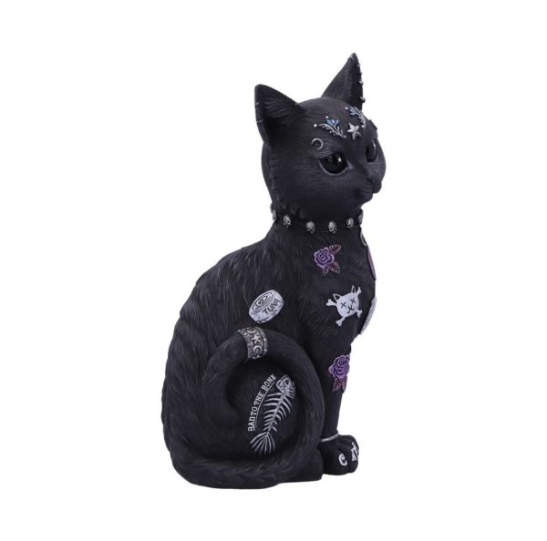 Nemesis Now©  “Bad To The Bone” Cat With Tattoo Patterns, Roses, Milk Ornaments (22cm) - Image 5