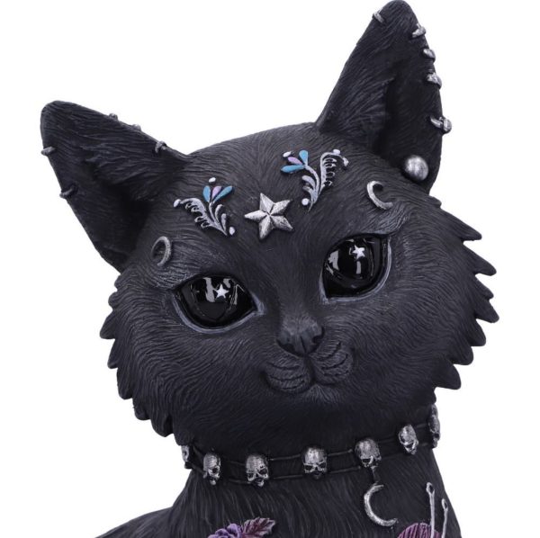 Nemesis Now©  “Bad To The Bone” Cat With Tattoo Patterns, Roses, Milk Ornaments (22cm) - Image 3