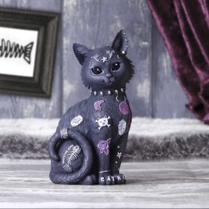 Nemesis Now©  “Bad To The Bone” Cat With Tattoo Patterns, Roses, Milk Ornaments (22cm)