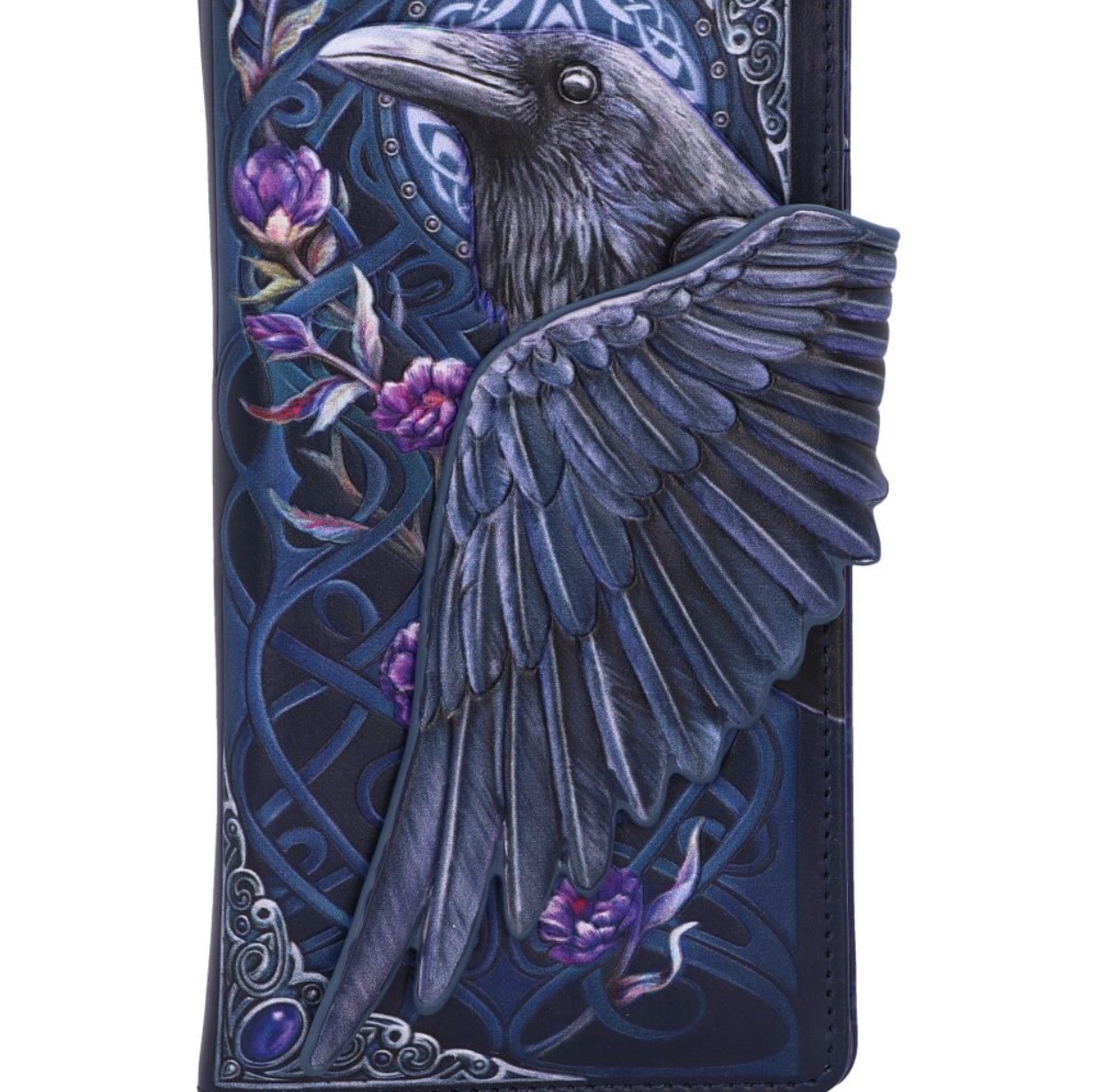 Nemesis Now© B5629T1 Ravens Flight Black Wing Floral Embossed Purse (18.5cm) - Image 7