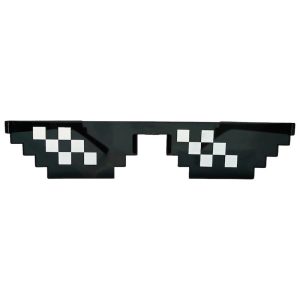 Thug Life Pixel Mosaic Sunglasses (Black/White)