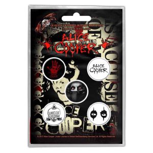 Alice Cooper© Button Badge Pack “Alice Cooper Eyes” Official Licensed Band Badges (25mm)