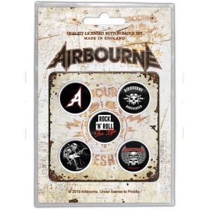 Airbourne© Button Badge Pack “Airbourne Boneshaker” Official Licensed Band Badges (25mm)