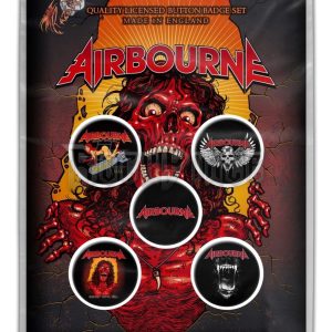 Airbourne© Badge Pack “Airbourne Breakin' Outta Hell” Official Licensed Band Badges (25mm)