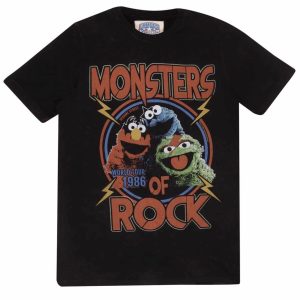 Sesame Street© - Monsters Of Rock T-shirt (Unisex) (Black)