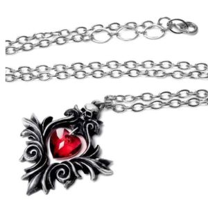 img_7770 Bouquet Of Love With Skull And Jewel Necklace Chain (One Size) (Red/Silver) (Alloy)